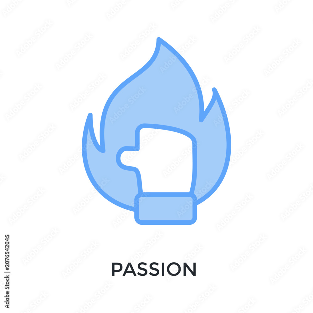 Εκτύπωση καμβά Passion Icon Lineal Blue Style