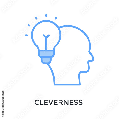 Photography Cleverness Icon Lineal Blue Style