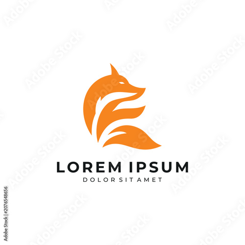 Dynamic orange fox or eagle head logo with flame style, perfect for sports teams, creative agencies, gaming brands, and bold company identity.