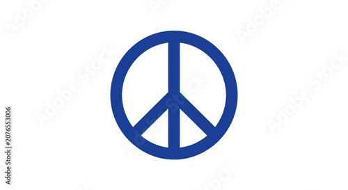 Blue peace symbol icon isolated on white background