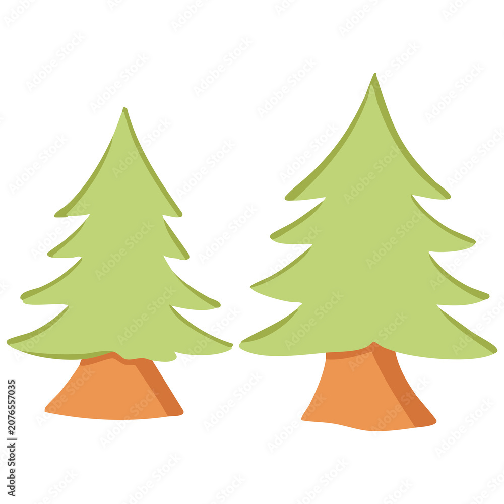 Obraz premium Pine Tree Forest Illustration
