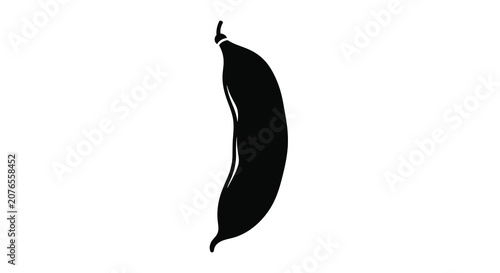 Cuadro en lienzo Fava Bean Silhouette Against White Background broad