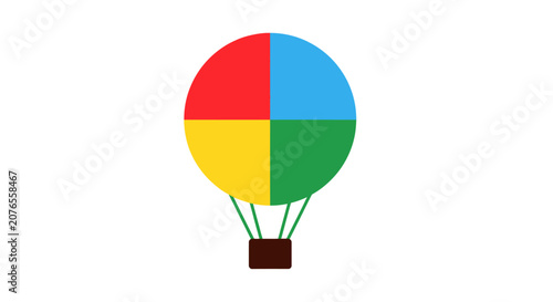 Colorful Hot Air Balloon Illustration.