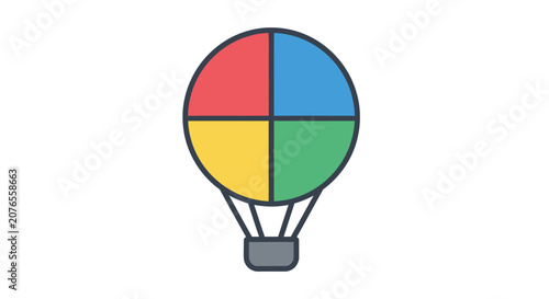 Colorful Hot Air Balloon Illustration.