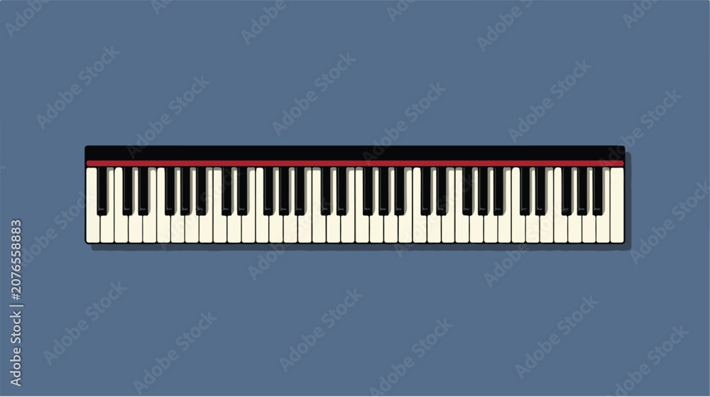 Fototapeta premium A high resolution digital illustration of a full piano keyboard.