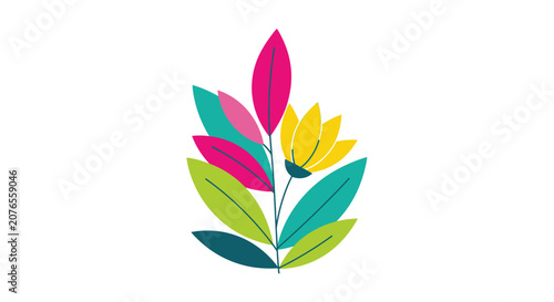 Colorful illustration of a leafy plant.