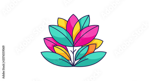 Colorful illustration of a lotus flower.