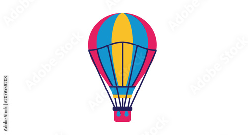 Colorful Hot Air Balloon Illustration.