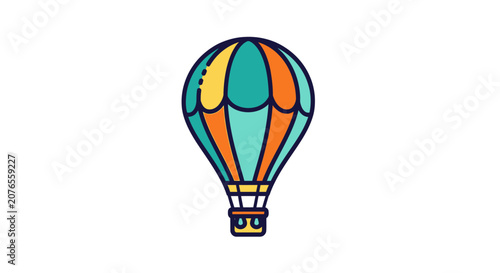 Colorful Hot Air Balloon Illustration.