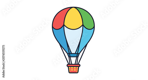 Colorful Hot Air Balloon Illustration.