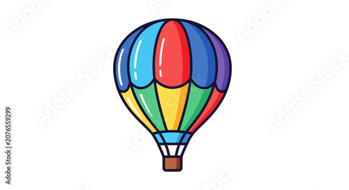 Colorful Hot Air Balloon Illustration.