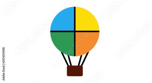 Colorful Hot Air Balloon Illustration.