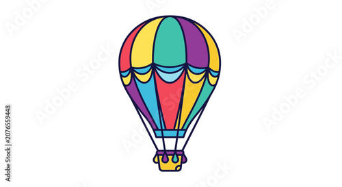 Colorful Hot Air Balloon Illustration.