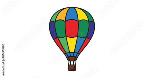 Colorful Hot Air Balloon Flying.