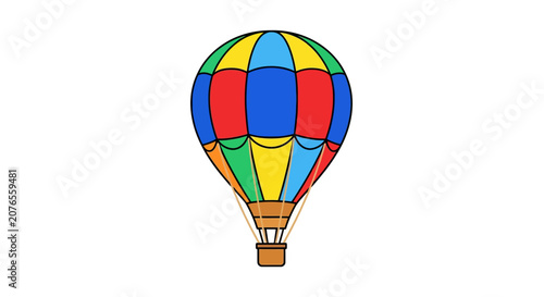 Colorful Hot Air Balloon Flying.