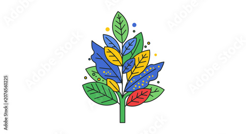 Colorful illustration of a plant.