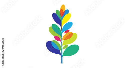 Colorful illustration of a plant leaf.