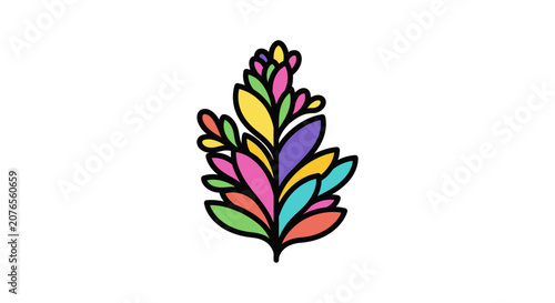Colorful illustration of a plant leaf.