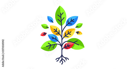 Colorful illustration of a tree.