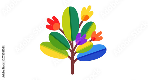 Colorful illustration of a tree.