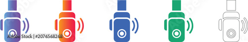Portable Medical Alert Device Icon Set