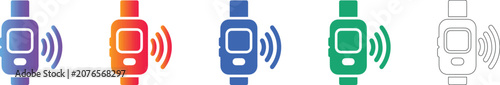 Wearable Medical Smart Watch Icon Set