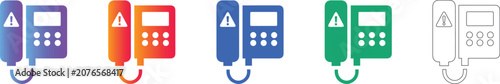 Emergency Hospital Phone Icon Set