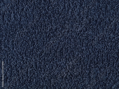 Fotografía Close-up full frame background texture of soft dark navy blue terry cloth cotton
