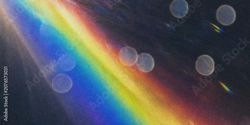 Foto Chromatic aberration effect with bokeh circles a photographic light leak color f
