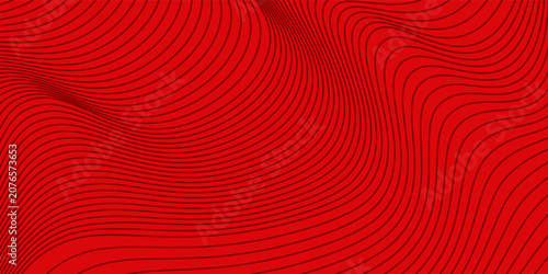 Abstract wavy lines background red graphic