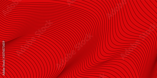 Abstract wavy lines background red graphic