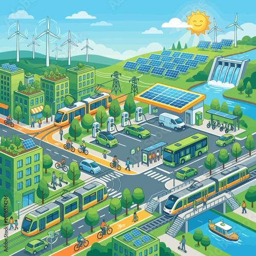 Green City with Renewable Energy: Sustainable Urban Life