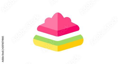 Colorful Stacked Foam Blocks Tower.