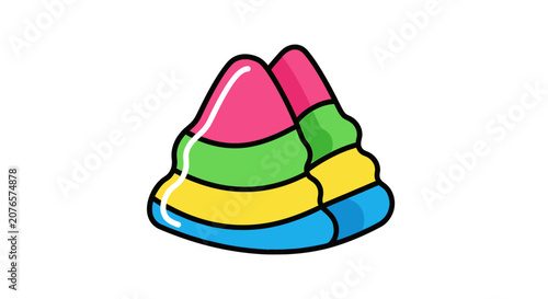 Colorful Stacked Rubber Erasers Office Supplies.