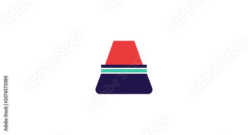 Colorful striped buoy sea marker.