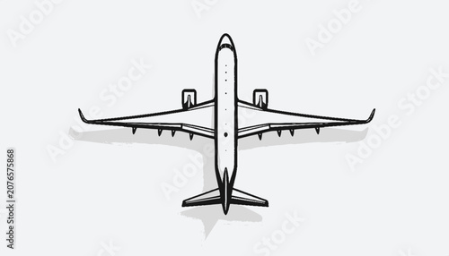Cuadro en lienzo Airplane from rear view perspective flying.
