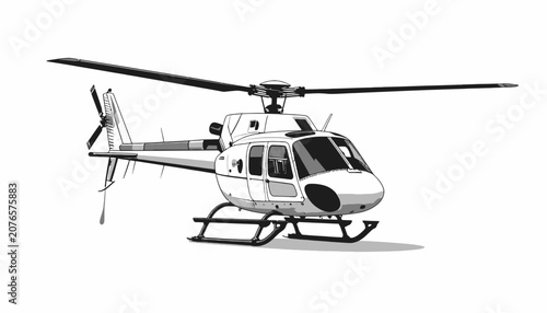 Bild auf Leinwand White Helicopter Main Rotor Blades.
