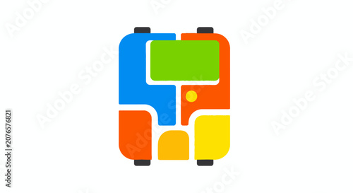 Colorful Suitcase Icon Design Travel.