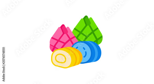 Colorful sushi rolls with fillings.