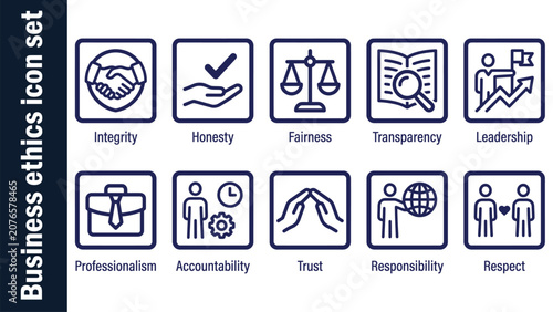 Obraz na płótnie Business ethics icon set