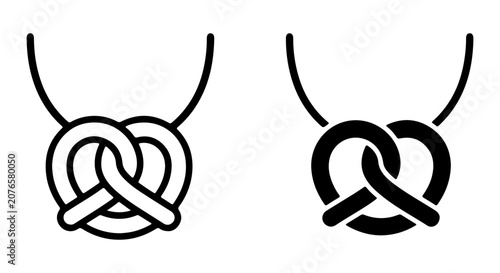 Pretzel Icons: Simple Black and White Vector Graphics for Food and Snack Themes