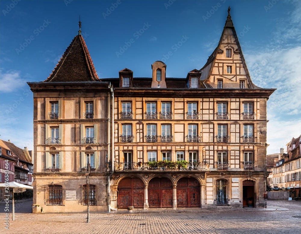 Obraz premium historic building in a french town square