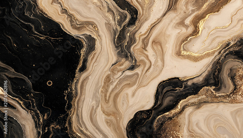 beautiful gold and black marble pattern with swirling lines and gold accents for design and decoration