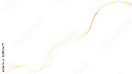 Elegant gold wave line on white background, flowing golden silk ribbon vector, luxury abstract curved smoke trail for premium branding