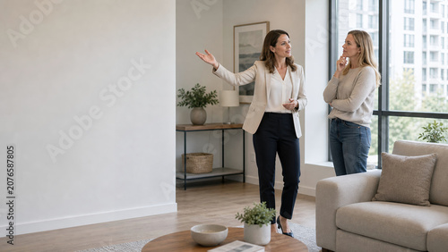 Single Buyer Viewing Apartment With Female Realtor