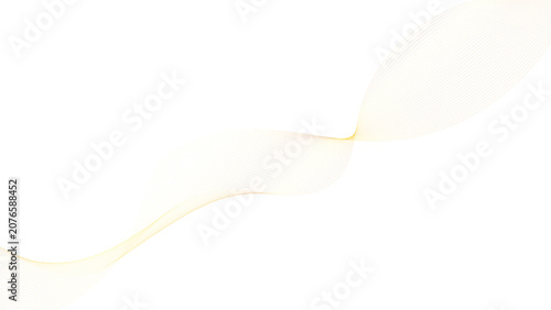 Tableau sur toile Abstract golden wave background, elegant flowing silk lines on white, minimalist