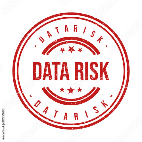 Red round rubber stamp with the text data risk inside a circle