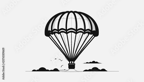 Canvastavla Parachute Descending Slowly Through Air.
