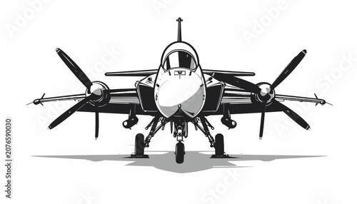 Принти на полотні Military Jet Aircraft Front View.