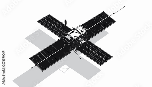 Tableau sur toile Satellite in Space Orbiting Earth.